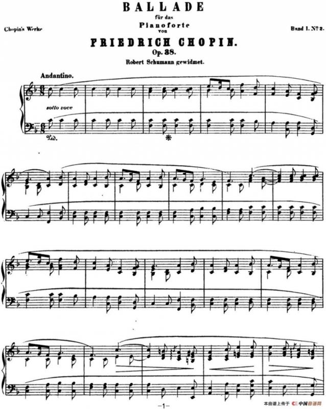 肖邦 叙事曲2 F大调 Chopin Ballade No.2 Op.38