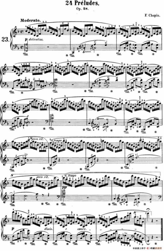 肖邦 24首钢琴前奏曲 Op.28 No.23 F大调