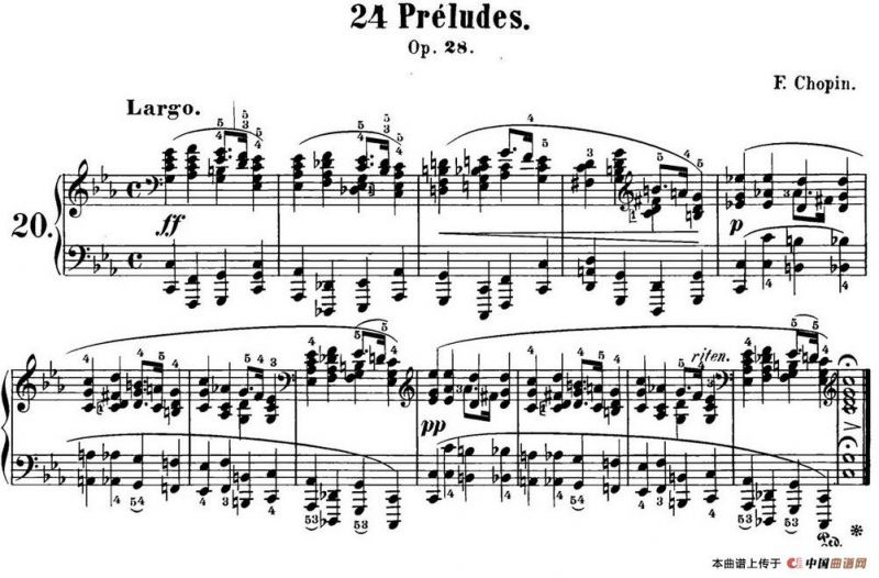 肖邦 24首钢琴前奏曲 Op.28 No.20 C小调