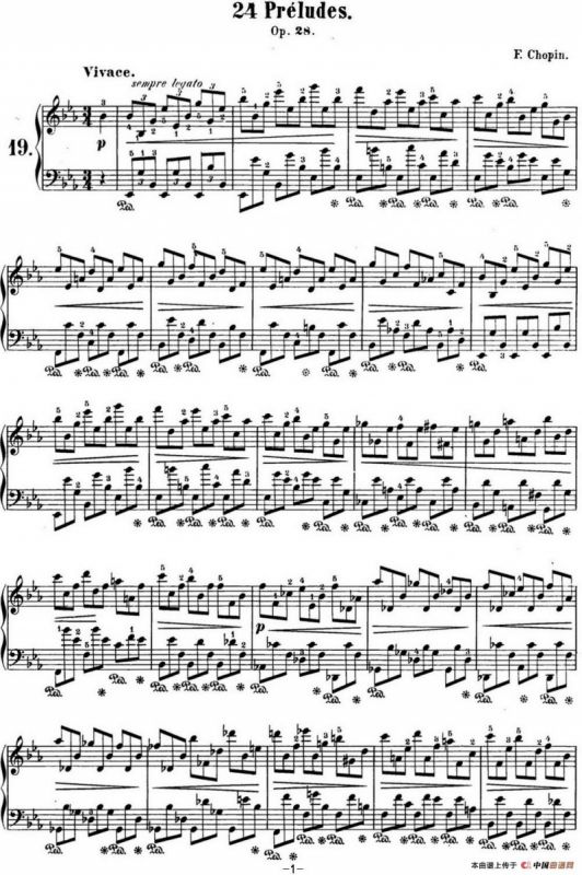 肖邦 24首钢琴前奏曲 Op.28 No.19 降E大调