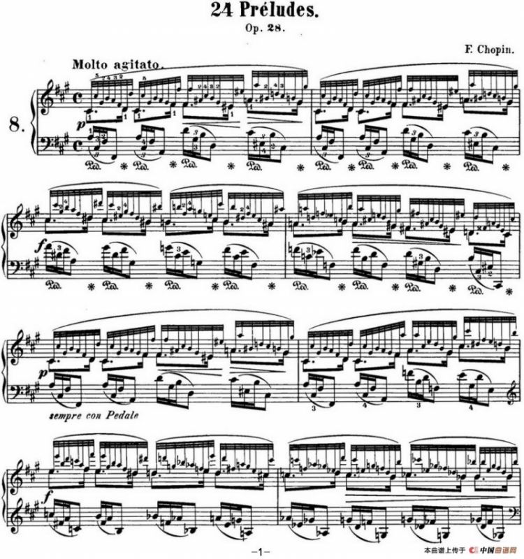 肖邦 24首钢琴前奏曲 Op.28 No.8 升F小调