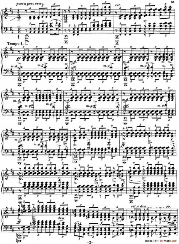 拉赫玛尼诺夫 钢琴前奏曲21 B小调 Op.32 No.10