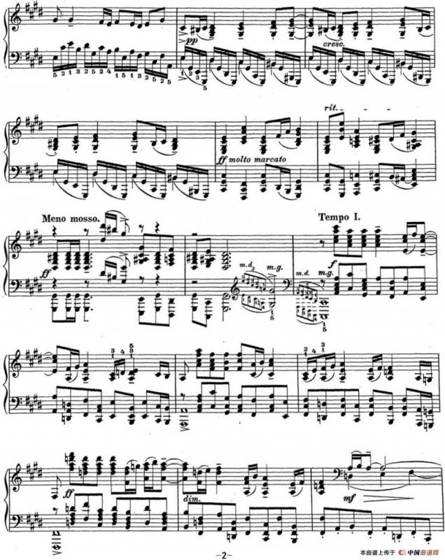 拉赫玛尼诺夫 钢琴前奏曲14 E大调 Op.32 No.3