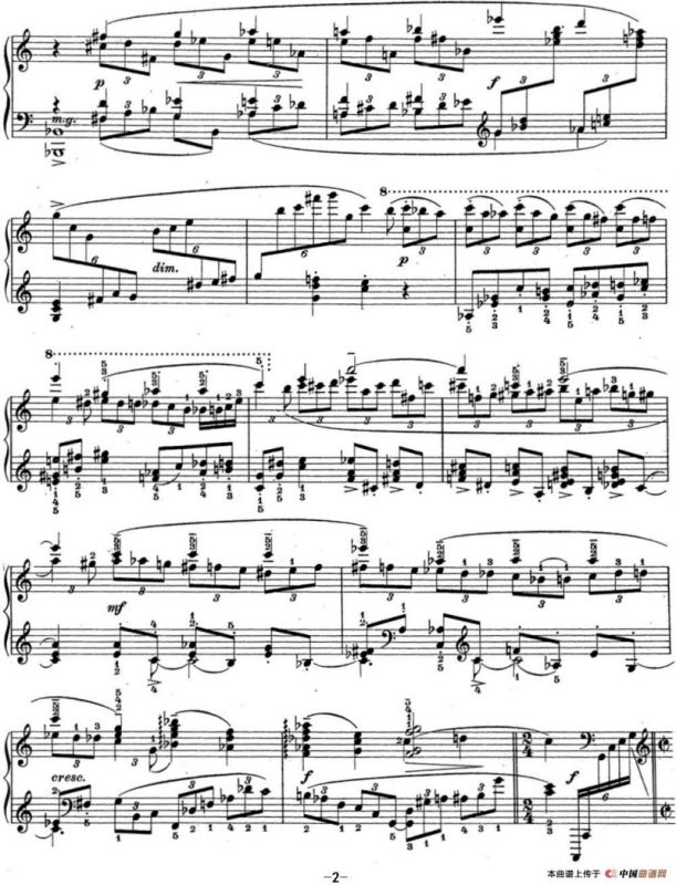 拉赫玛尼诺夫 钢琴前奏曲12 C大调 Op.32 No.1