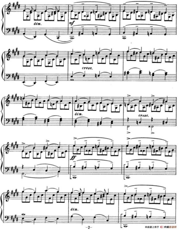 拉赫玛尼诺夫 钢琴前奏曲 Op.3 No.2