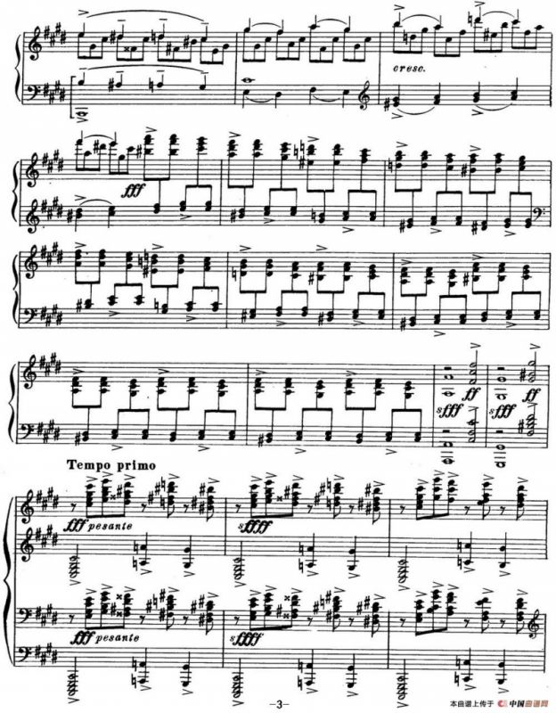 拉赫玛尼诺夫 钢琴前奏曲 Op.3 No.2
