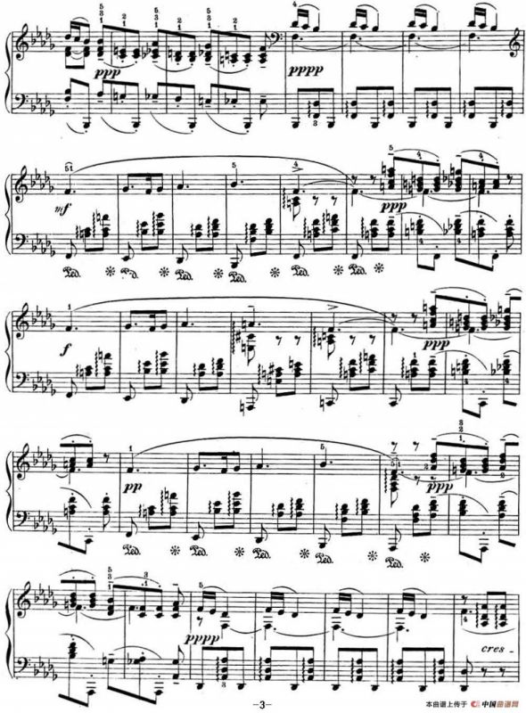 拉赫玛尼诺夫 幻想小品集 Op.3 No.5 小夜曲 降b小调