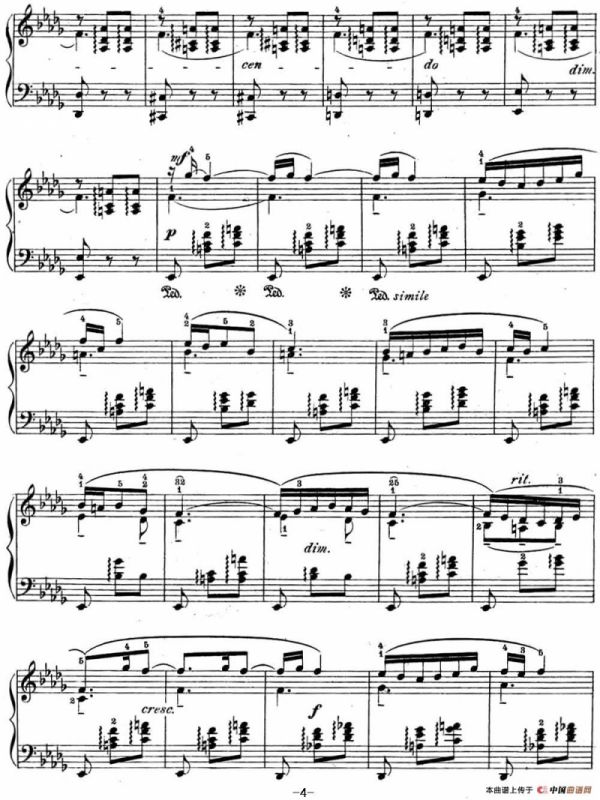 拉赫玛尼诺夫 幻想小品集 Op.3 No.5 小夜曲 降b小调