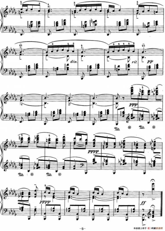 拉赫玛尼诺夫 幻想小品集 Op.3 No.5 小夜曲 降b小调