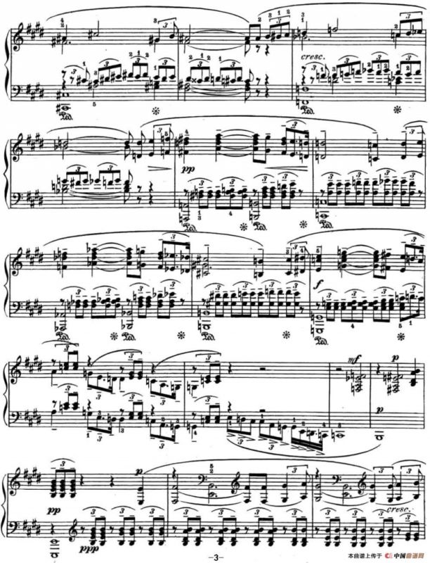 拉赫玛尼诺夫 幻想小品集 Op.3 No.3 旋律 E大调