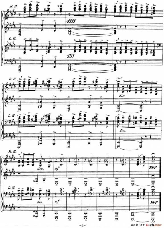 拉赫玛尼诺夫 幻想小品集 Op.3 No.2 前奏曲 升c小调