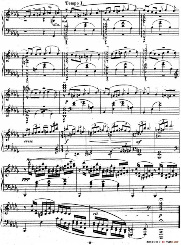 拉赫玛尼诺夫 音乐瞬间 Op.16 No.1 降b小调