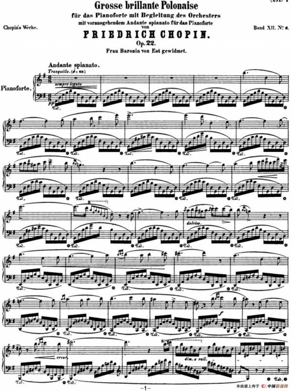 肖邦 华丽的大波兰舞曲 Op.22 降E大调