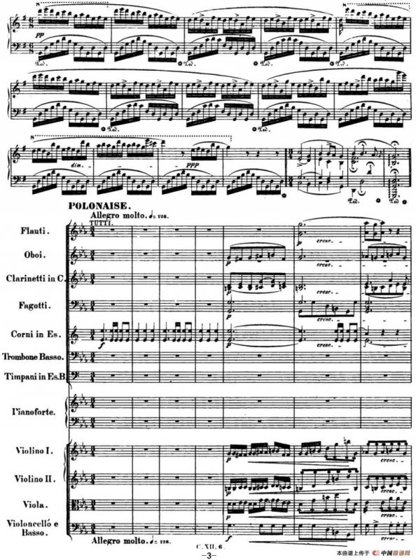 肖邦 华丽的大波兰舞曲 Op.22 降E大调