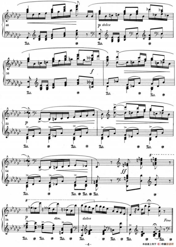 肖邦 波兰舞曲 Op.posth.P.1 No.8 降G大调