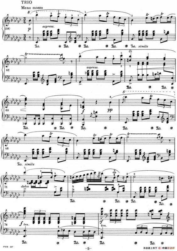 肖邦 波兰舞曲 Op.posth.P.1 No.8 降G大调