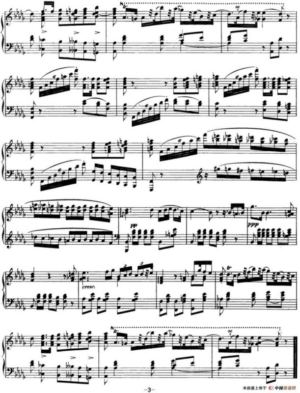 肖邦 波兰舞曲 Op.posth.P.1 No.5 降B大调