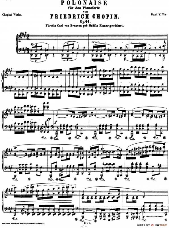 肖邦 波兰舞曲 Op.44 升f小调 Polonaise