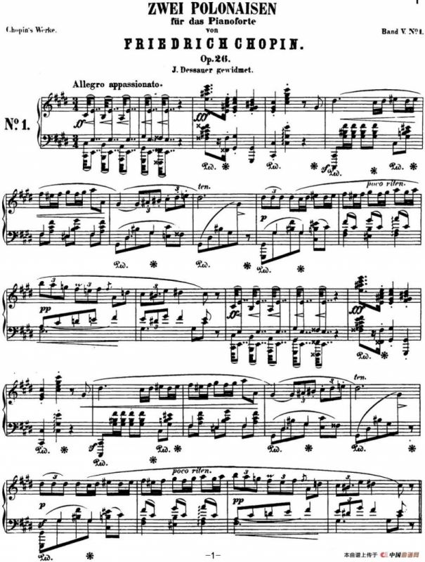 肖邦 波兰舞曲 Op.26 No.1 升c小调 Polonaise