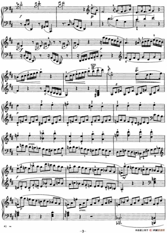 海顿 钢琴奏鸣曲 Hob XVI 51 in D major