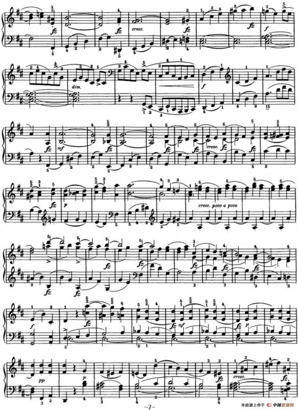 海顿 钢琴奏鸣曲 Hob XVI 51 in D major