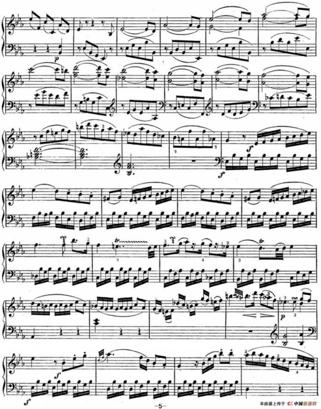 海顿 钢琴奏鸣曲 Hob XVI 49 in E-flat major