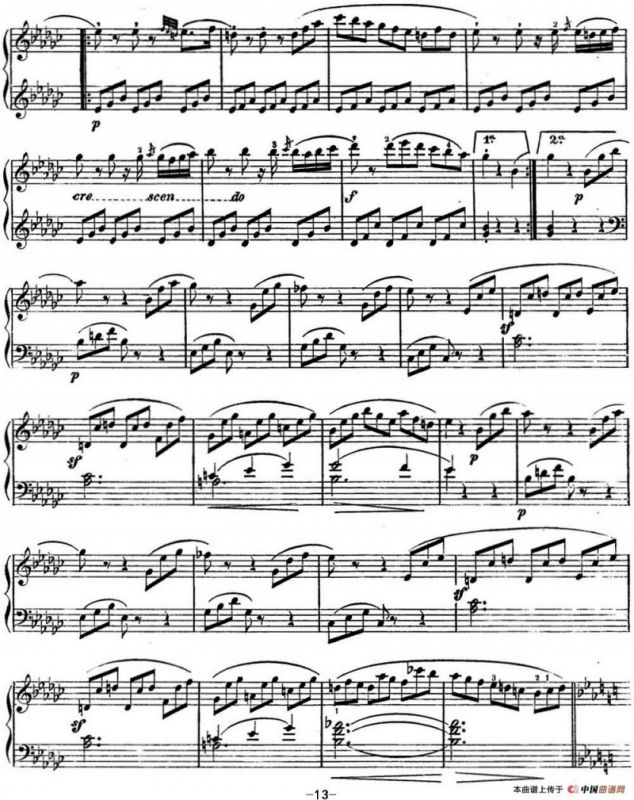 海顿 钢琴奏鸣曲 Hob XVI 49 in E-flat major