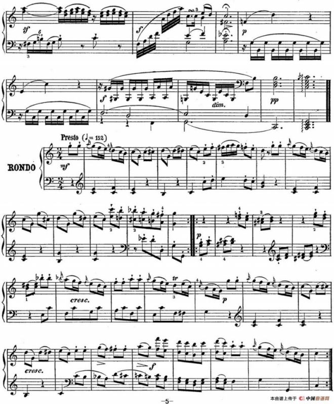 海顿 钢琴奏鸣曲 Hob XVI 48 in C major