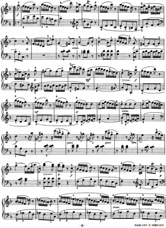 海顿 钢琴奏鸣曲 Hob XVI 47 in F major