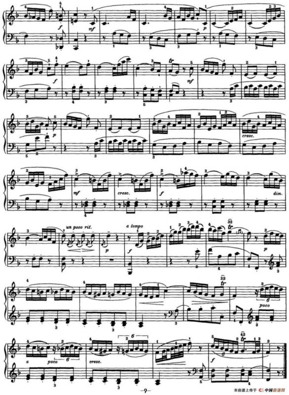 海顿 钢琴奏鸣曲 Hob XVI 47 in F major