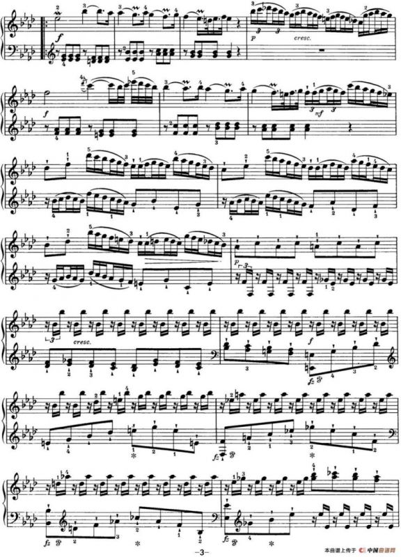 海顿 钢琴奏鸣曲 Hob XVI 46 Divertimento Ab major