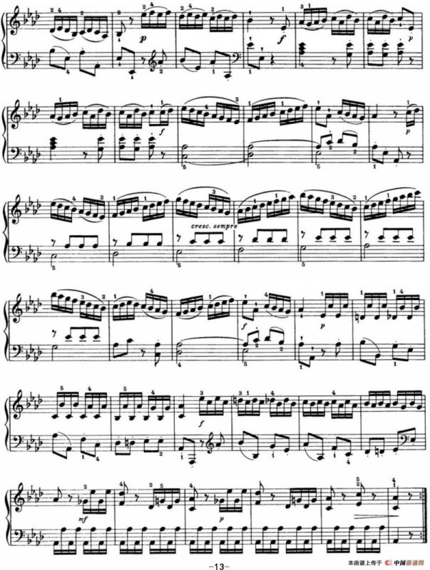 海顿 钢琴奏鸣曲 Hob XVI 46 Divertimento Ab major