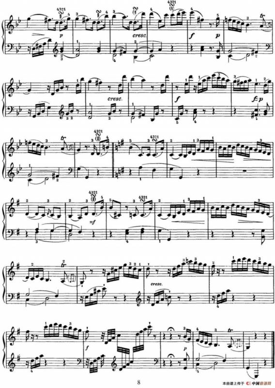 海顿 钢琴奏鸣曲 Hob XVI 44 in G minor