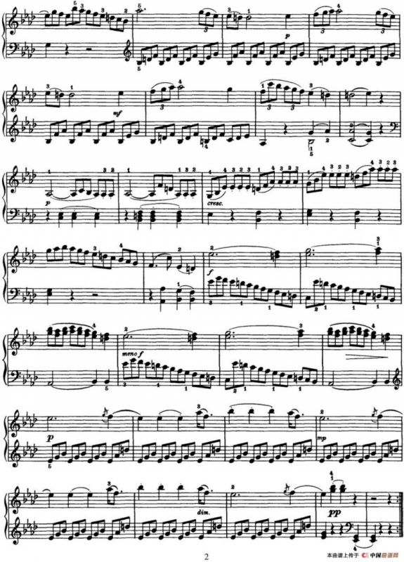 海顿 钢琴奏鸣曲 Hob XVI 43 in A-flat major