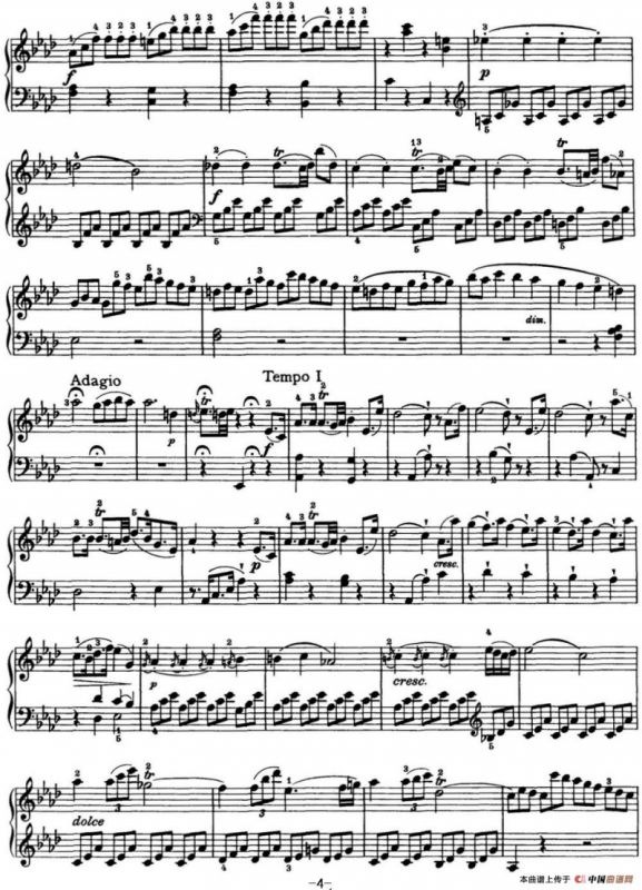 海顿 钢琴奏鸣曲 Hob XVI 43 in A-flat major