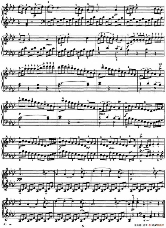 海顿 钢琴奏鸣曲 Hob XVI 43 in A-flat major