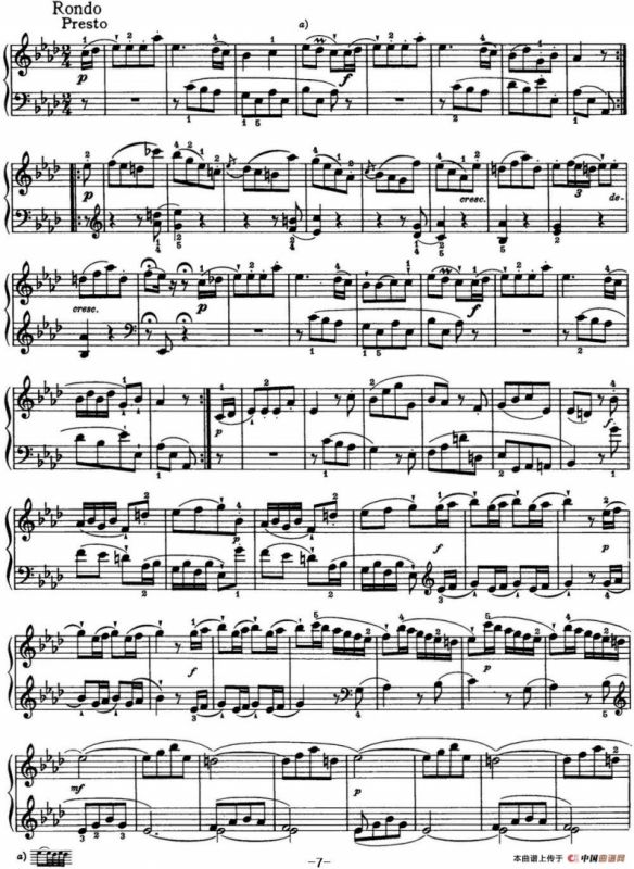 海顿 钢琴奏鸣曲 Hob XVI 43 in A-flat major