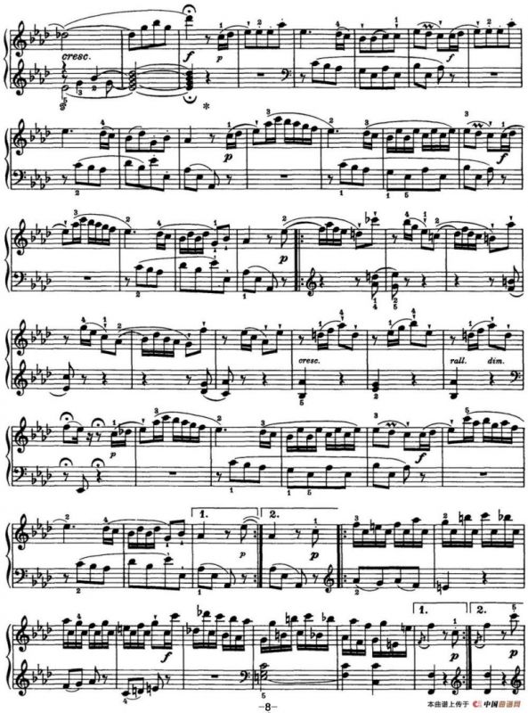 海顿 钢琴奏鸣曲 Hob XVI 43 in A-flat major