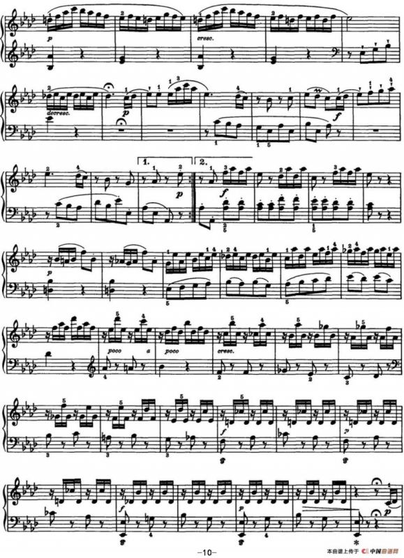 海顿 钢琴奏鸣曲 Hob XVI 43 in A-flat major