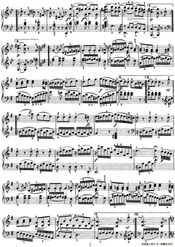 海顿 钢琴奏鸣曲 Hob XVI 40 in G major