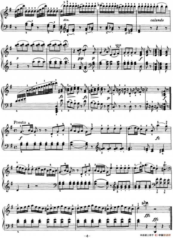 海顿 钢琴奏鸣曲 Hob XVI 40 in G major