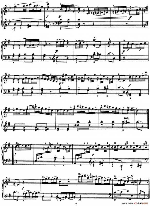 海顿 钢琴奏鸣曲 Hob XVI 39 in G major