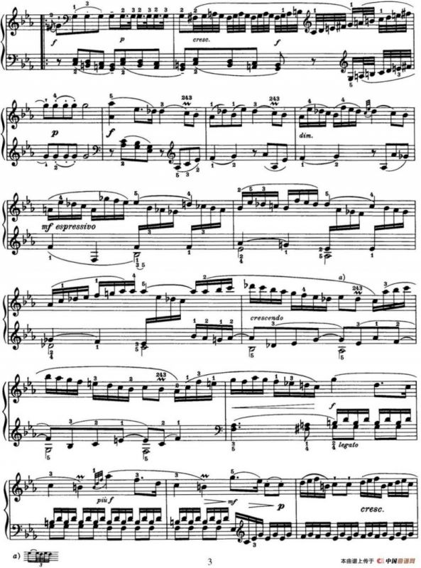 海顿 钢琴奏鸣曲 Hob XVI 38 in E-flat major