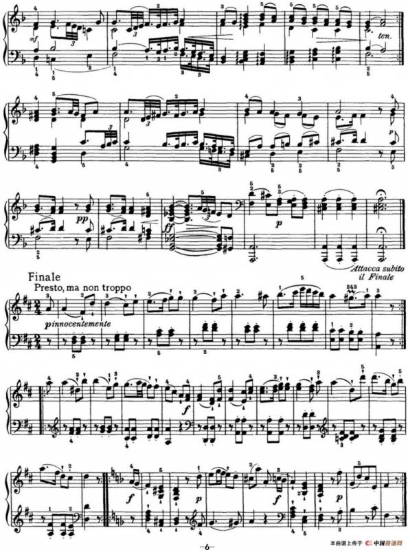 海顿 钢琴奏鸣曲 Hob XVI 37 in D major