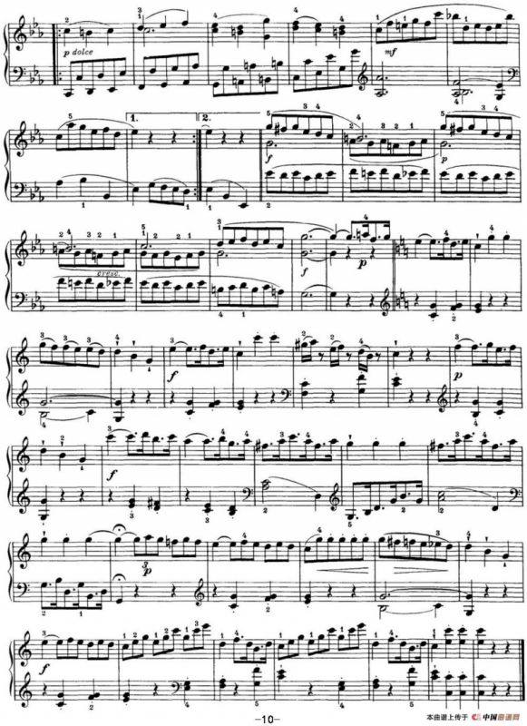 海顿 钢琴奏鸣曲 Hob XVI 35 in C major