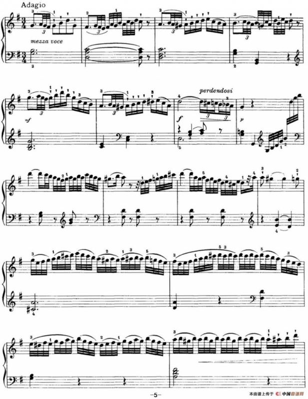 海顿 钢琴奏鸣曲 Hob XVI 34 in E minor