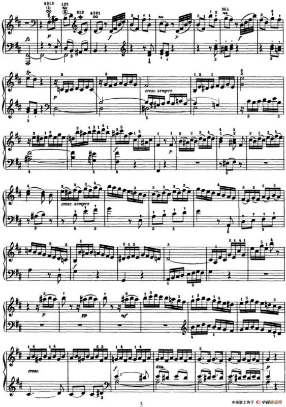 海顿 钢琴奏鸣曲 Hob XVI 33 in D major