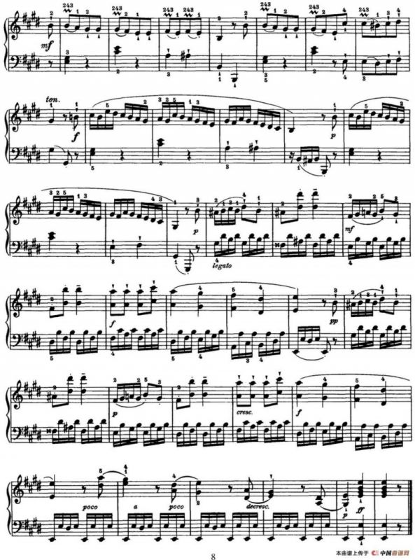 海顿 钢琴奏鸣曲 Hob XVI 31 in E major