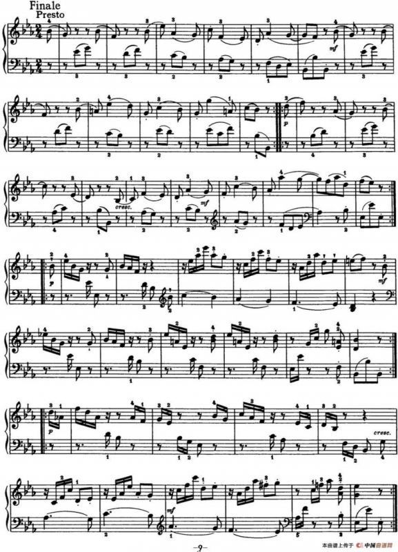 海顿 钢琴奏鸣曲 Hob XVI 28 in E-flat major