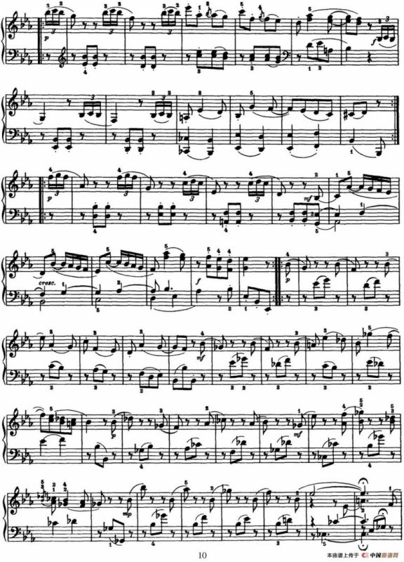 海顿 钢琴奏鸣曲 Hob XVI 28 in E-flat major